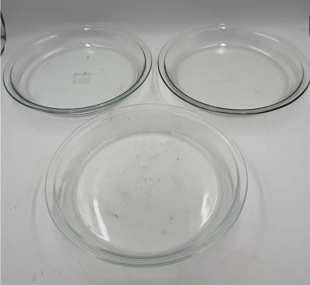 Set of 3 Pyrex 209 / 23 cm Clear 9